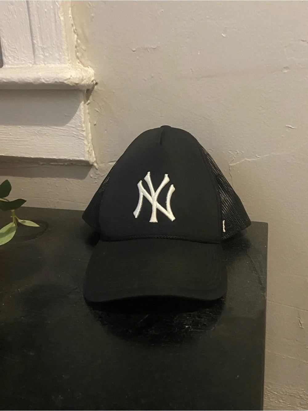 Kids Black Baseball Cap with White NY Logo